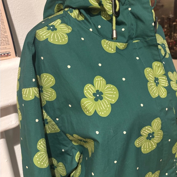 Gudrun Sjoden Green Floral Parka like new worn once sz large- a rare find! - Picture 10 of 15